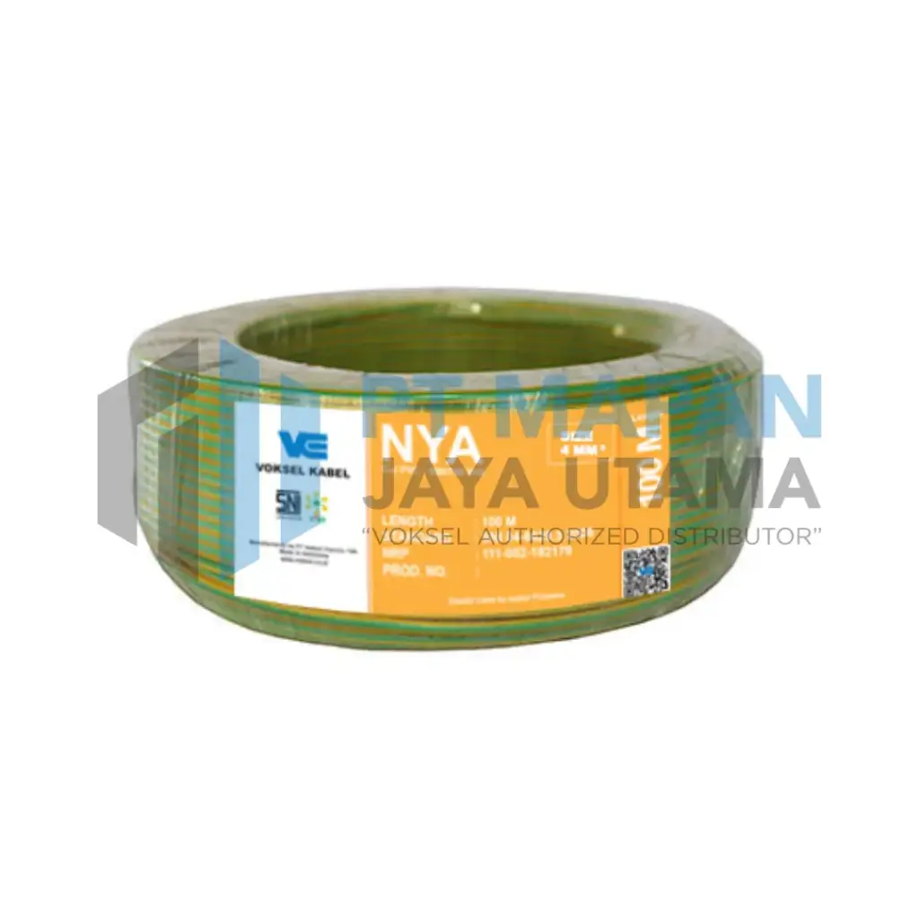 NYA 1 x 4  mm² Solid Yellow/Green - 450/750V @ 100M Voksel